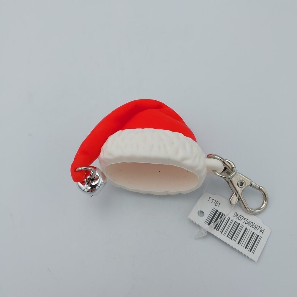 Santa Claus Rubber Hat Key Ring Christmas Holiday Keychain New with Tag